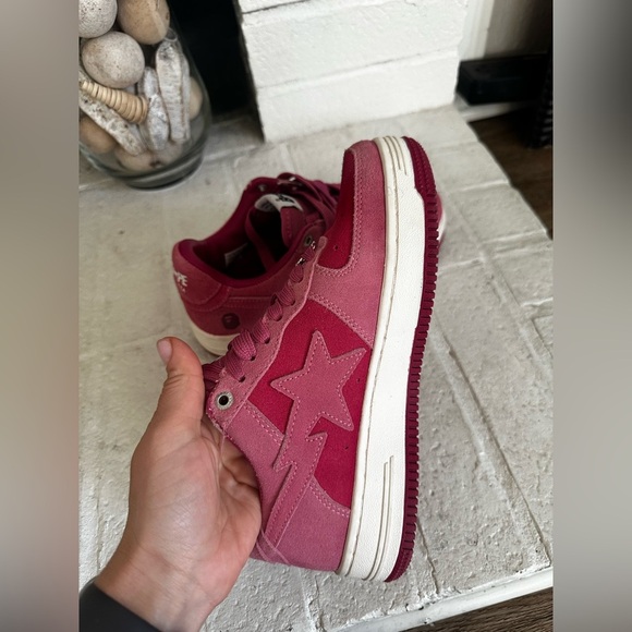 Bape Pink Suede Bapesta Women’s sneakers Size 7 Barbie Rare - Picture 5 of 10